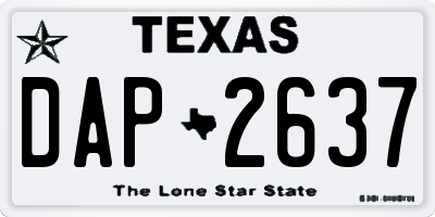 TX license plate DAP2637