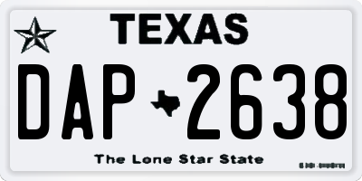 TX license plate DAP2638