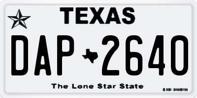 TX license plate DAP2640