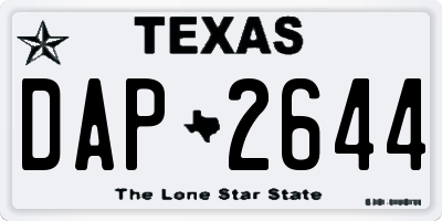 TX license plate DAP2644
