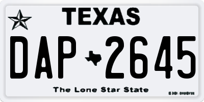 TX license plate DAP2645