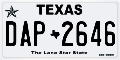TX license plate DAP2646