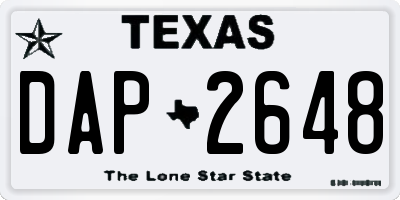 TX license plate DAP2648