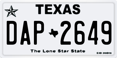 TX license plate DAP2649