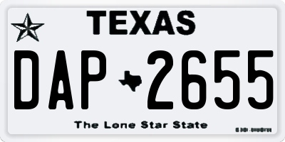 TX license plate DAP2655