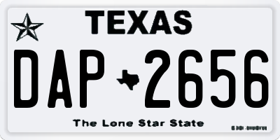 TX license plate DAP2656
