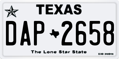 TX license plate DAP2658