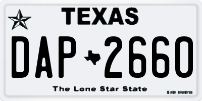 TX license plate DAP2660