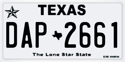 TX license plate DAP2661
