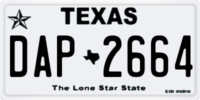 TX license plate DAP2664