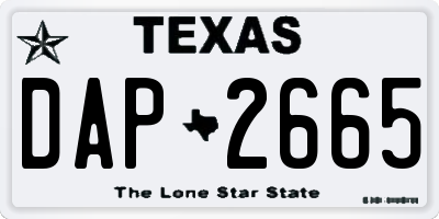 TX license plate DAP2665