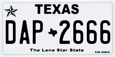 TX license plate DAP2666
