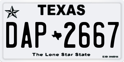 TX license plate DAP2667