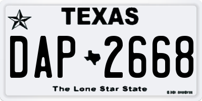 TX license plate DAP2668