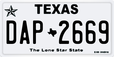 TX license plate DAP2669