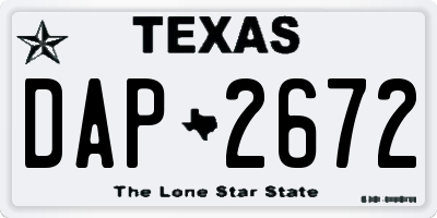 TX license plate DAP2672