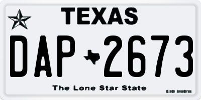 TX license plate DAP2673