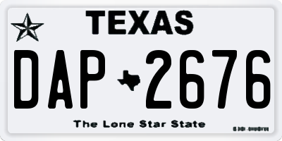 TX license plate DAP2676