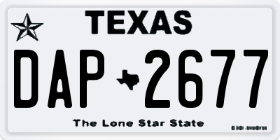 TX license plate DAP2677