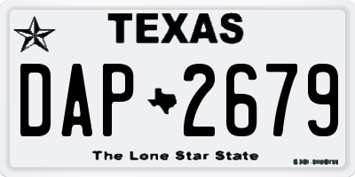 TX license plate DAP2679