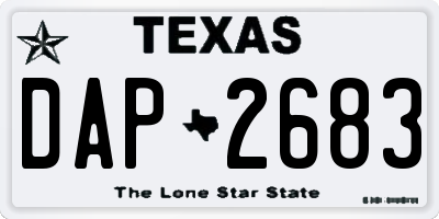 TX license plate DAP2683