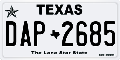 TX license plate DAP2685