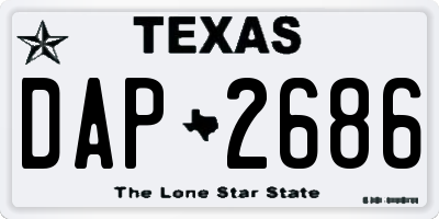 TX license plate DAP2686