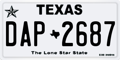 TX license plate DAP2687