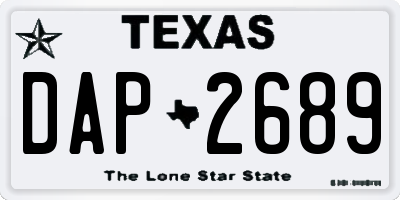 TX license plate DAP2689