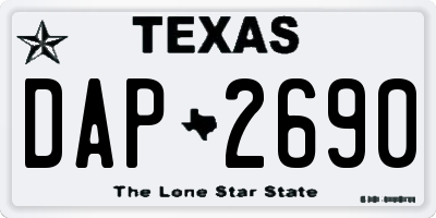 TX license plate DAP2690