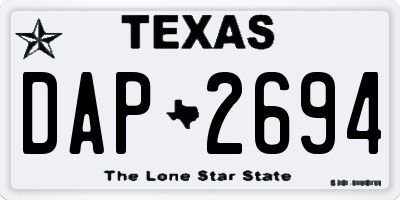 TX license plate DAP2694