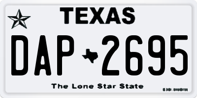 TX license plate DAP2695