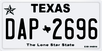 TX license plate DAP2696