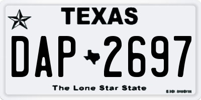 TX license plate DAP2697