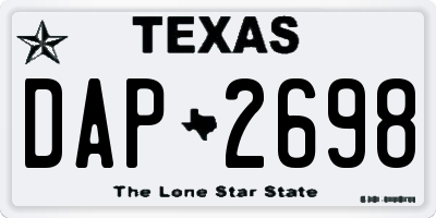 TX license plate DAP2698