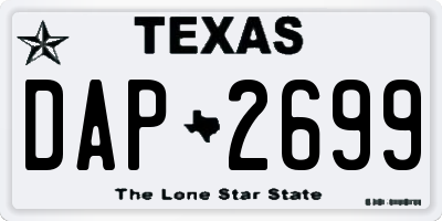 TX license plate DAP2699