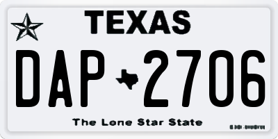 TX license plate DAP2706