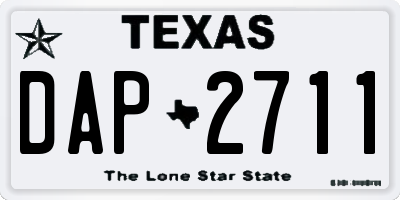 TX license plate DAP2711
