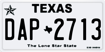 TX license plate DAP2713