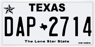 TX license plate DAP2714