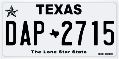 TX license plate DAP2715