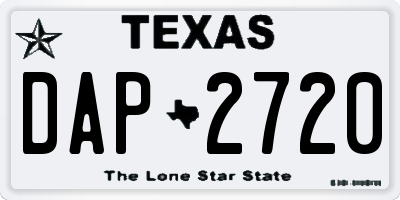 TX license plate DAP2720