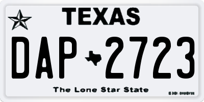 TX license plate DAP2723