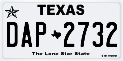 TX license plate DAP2732