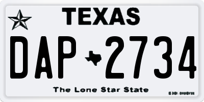 TX license plate DAP2734
