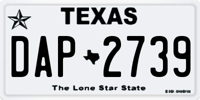 TX license plate DAP2739