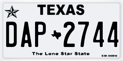 TX license plate DAP2744