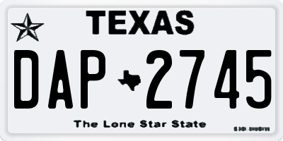TX license plate DAP2745