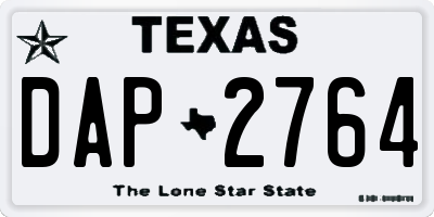 TX license plate DAP2764