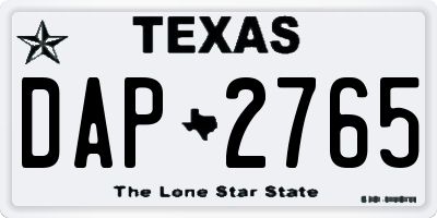 TX license plate DAP2765